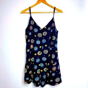 RVCA Luke Pelletier Sleeveless Black Fireworks Print Romper
Size Large